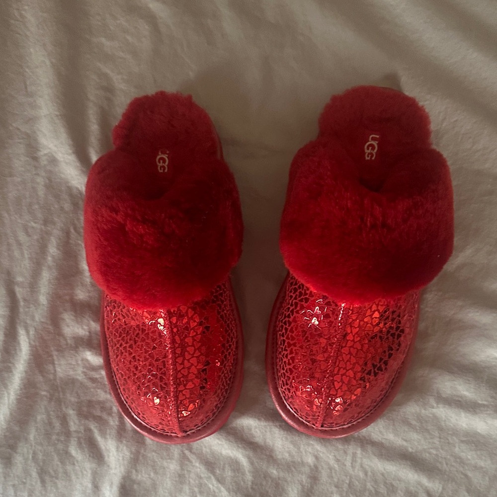 UGG Sparkling Red Sequin Slippers